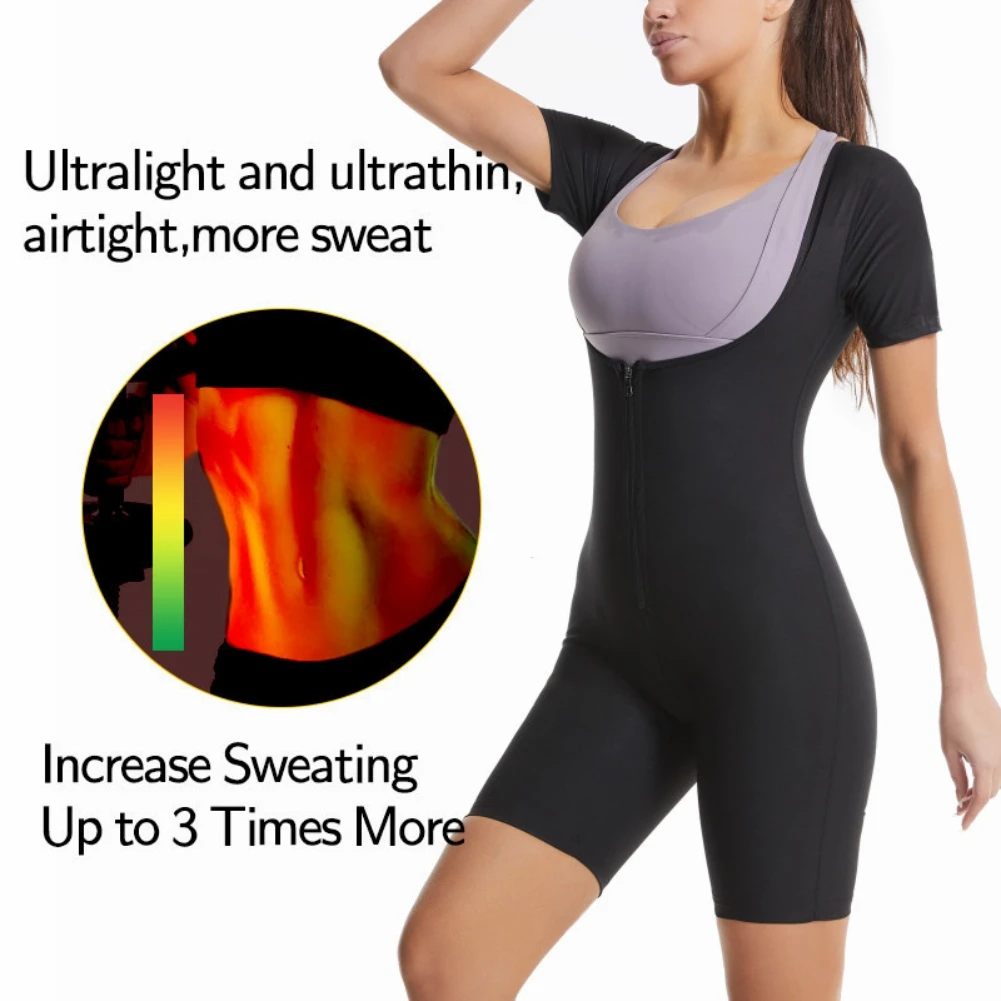 Kombinezon do sauny domowa dla kobiet Sweat, kamizelka gorset Waist Trainer 3 w1 wyszczuplający modelowanie całego ciała koszulka Fitness treningowy