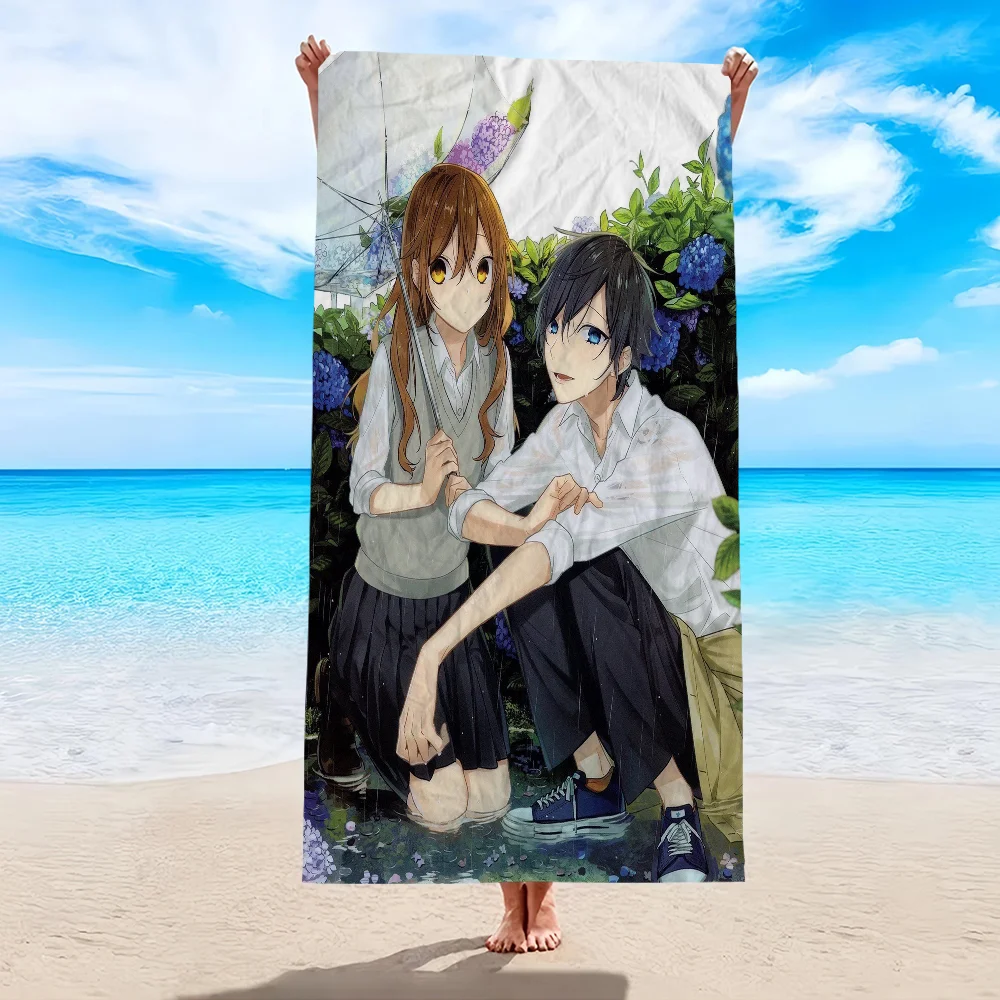 Anime Horimiya Anime Beach Swimming Towel Soft Absorbent Washcloth Children's Gifts For Kids Travel Camping Gym