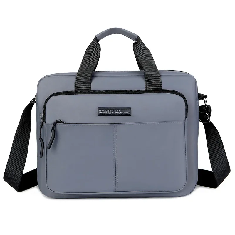 Bolsa de Ombro Horizontal de Grande Capacidade Maleta Mensageiro Masculina, Bolsa Multifuncional Simples A4, Bolsa de Negócios, Nova