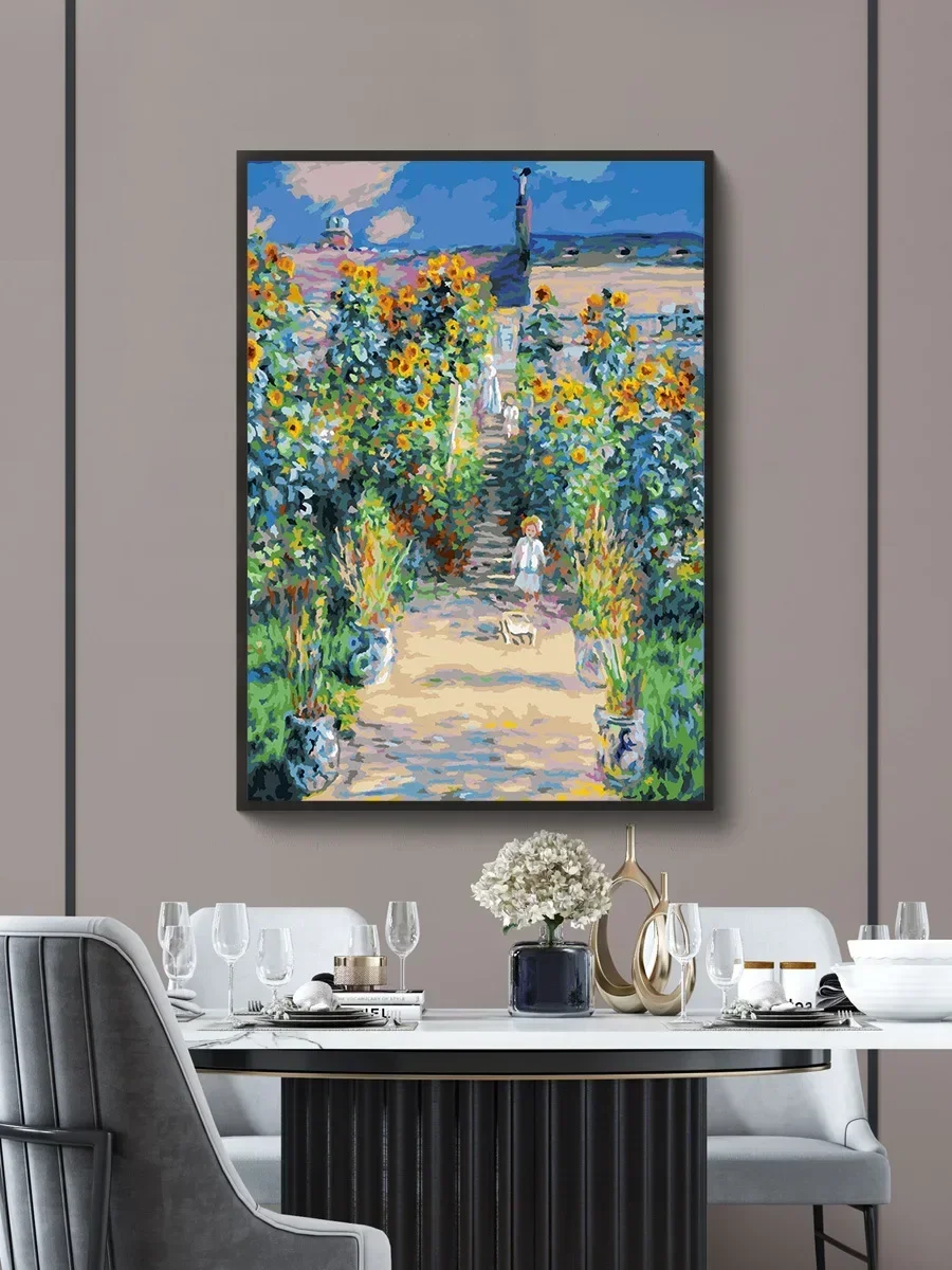 3263269Digital Oil Painting DIY Coloring Digital Painting Hanging Painting Plants Flowers Landscape Decoration Painting