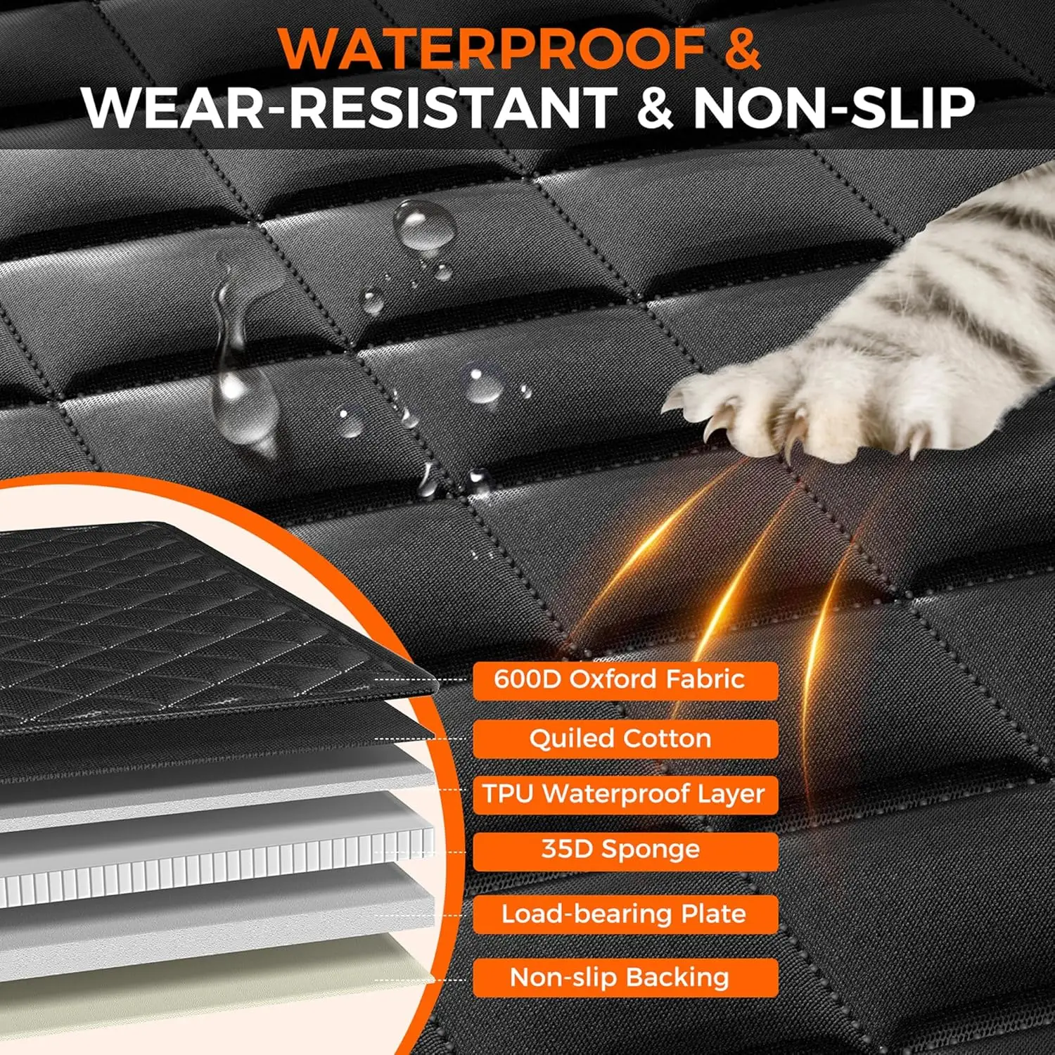Funda impermeable extensor de asiento trasero para perros - imagen 4