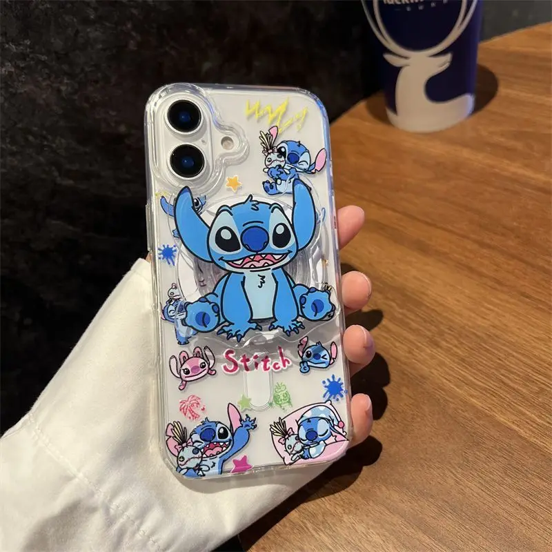 마그세이프 마그네틱 폰 홀더 스탠드 아이폰 17 브래킷용 한국산 무선 애니메이션 귀여운 외계인 작은 괴물