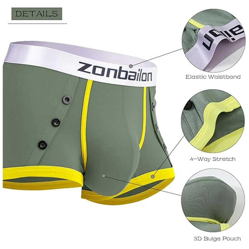 Jinshi Mens Boxer Briefs Comfy Gentle Men Boxer Bulge Enhancing Underwear Bamboo Smooth Trunks For Men