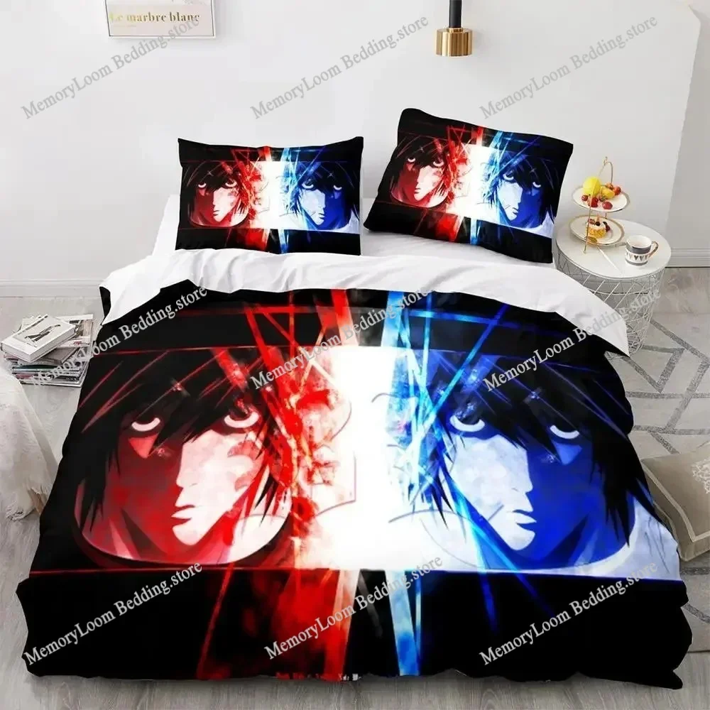 Death Note Bedding Set Single Twin Full Queen King Size Bed Set Adult Kids Bedroom Duvet cover Sets 3D Print Anime Death Note