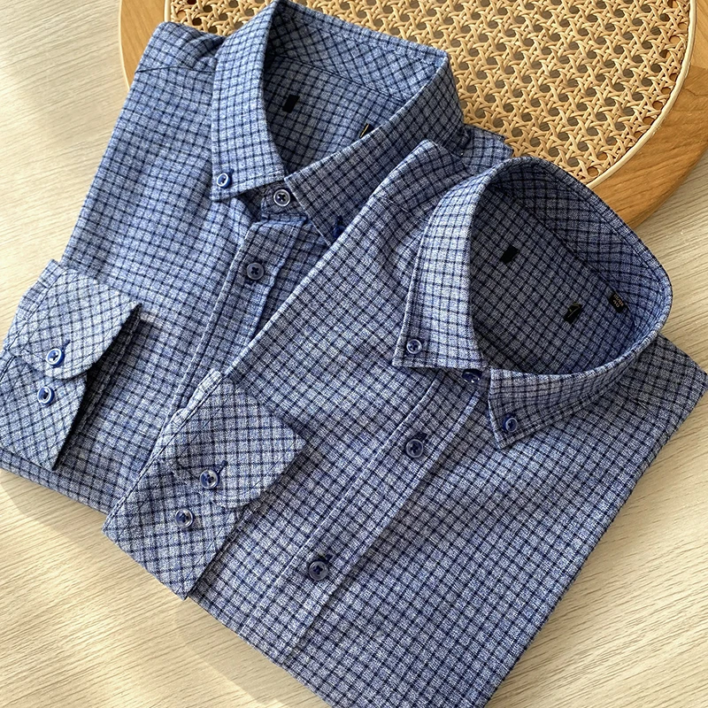 Comfortable Cotton Plaid Long - Men Formal Wear Blue 评论和价格
