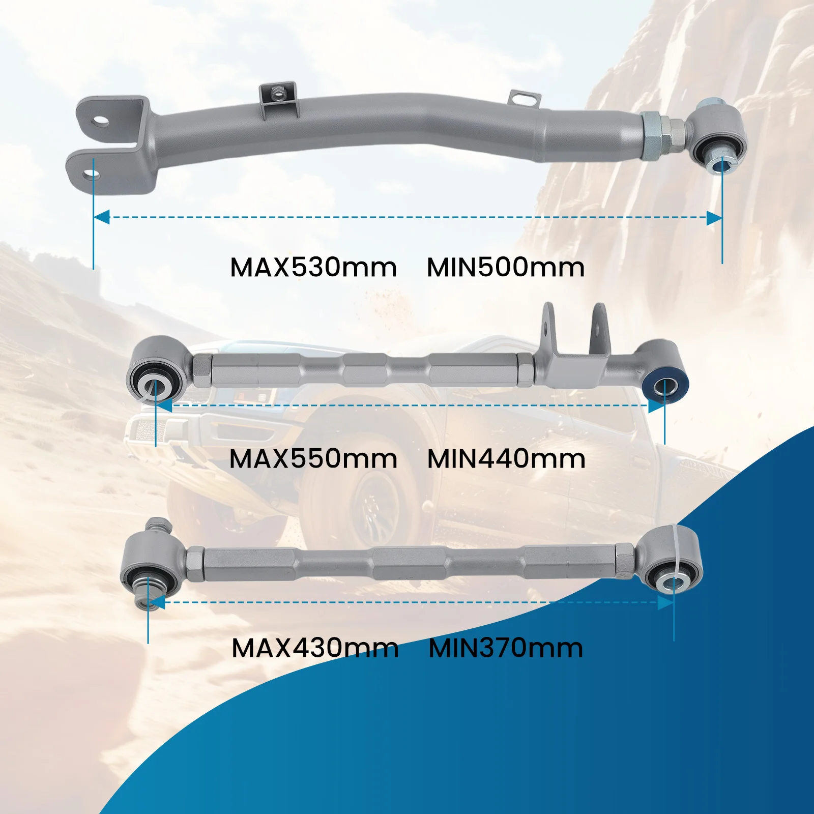 Suspension Control Arm Rear Lateral Link Set for Subaru Impreza WRX GDA 1993 Adjustable Set Steel Made