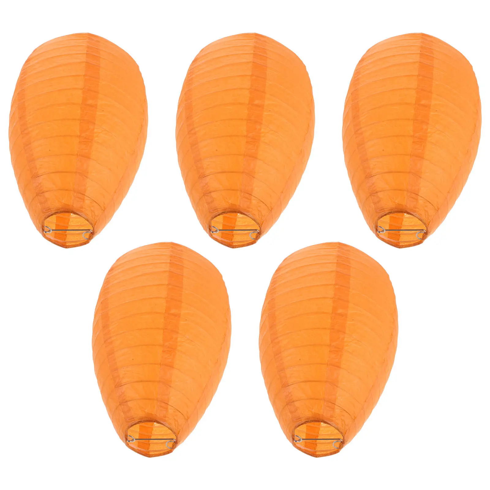 

5pcs Carrot Shaped Paper Lanterns 10" Reusable Hanging Decorative Lanterns For Easter Birthday Wedding Spring Event Classroom