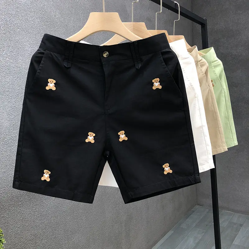 Summer Golf Wear Men's 2025 New Golf Shorts Little Bear Embroidery Straight Pants Fashion Casual Middle Pants Men's Golf Clothes