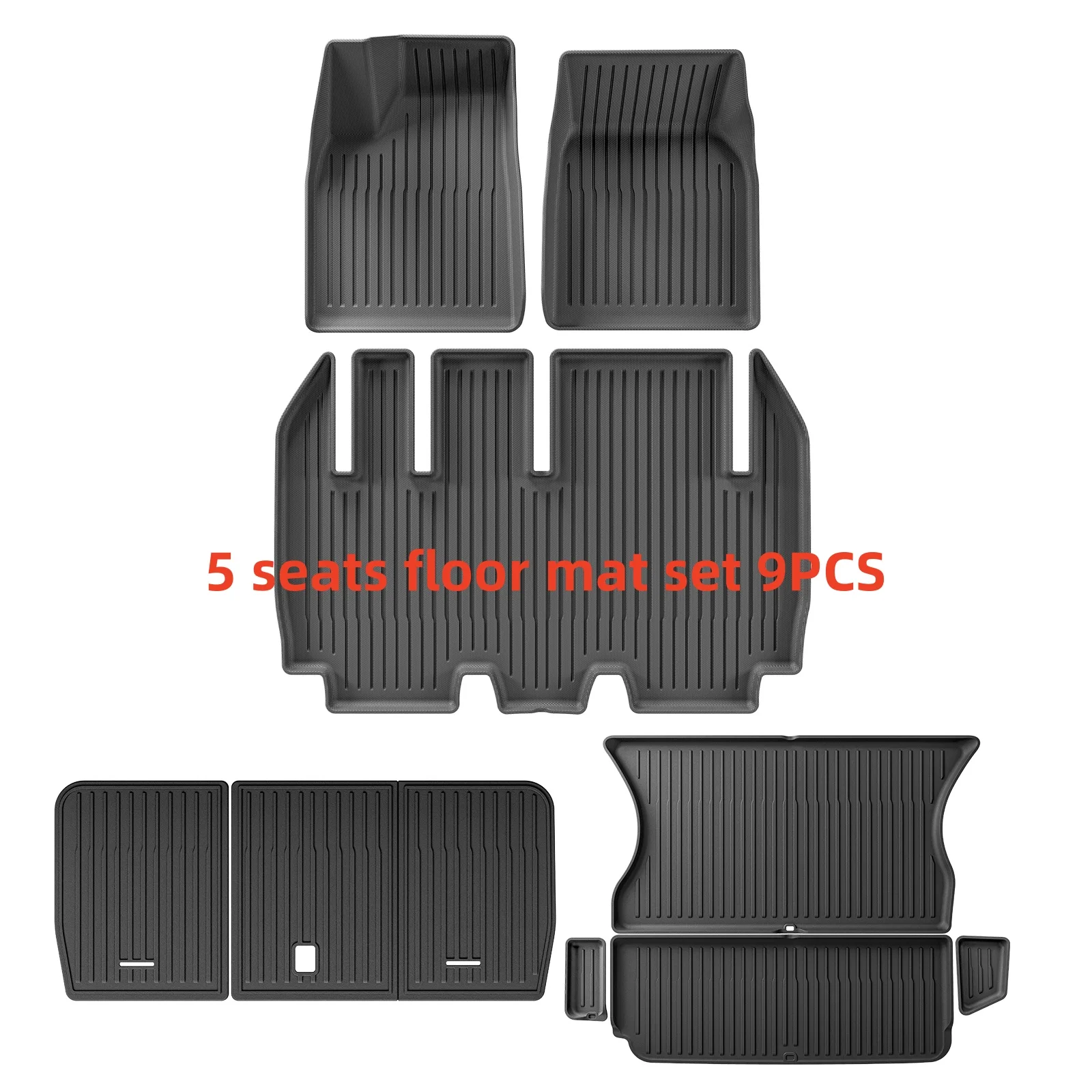 Für Tesla Model X 2024 5/6/7-Sitzer TPE 3D Autofußmatten Kofferraummatte Wasserdichter Schutz Linkslenker – Detail 19