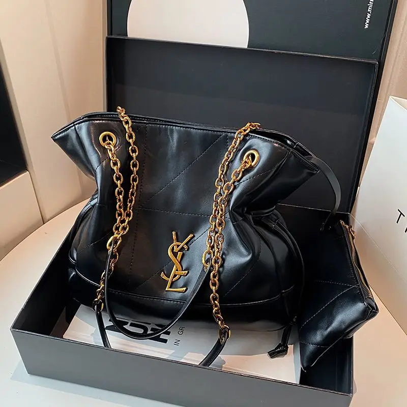 

2025 Vintage Style Large Capacity Tote Bag for Women – Chain Shoulder & Crossbody, Quilted Design, Luxury Handbag for Work & Dai