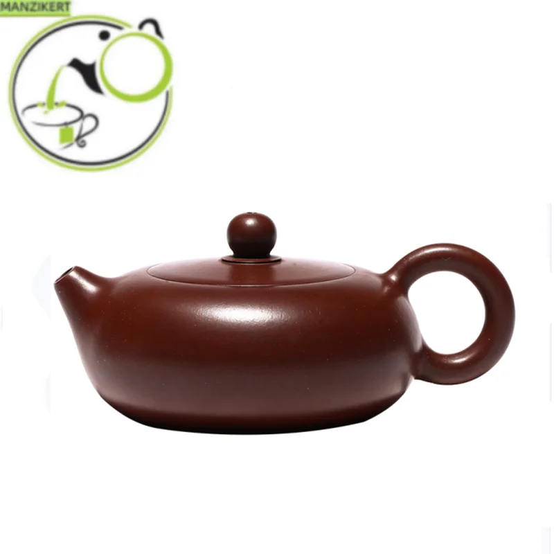 

170ml Authentic Yixing Purple Clay Teapots Raw Ore Zhu Mud Tea Pot Zisha Flat Xishi Kettle Household Tea Set Supplies Gifts