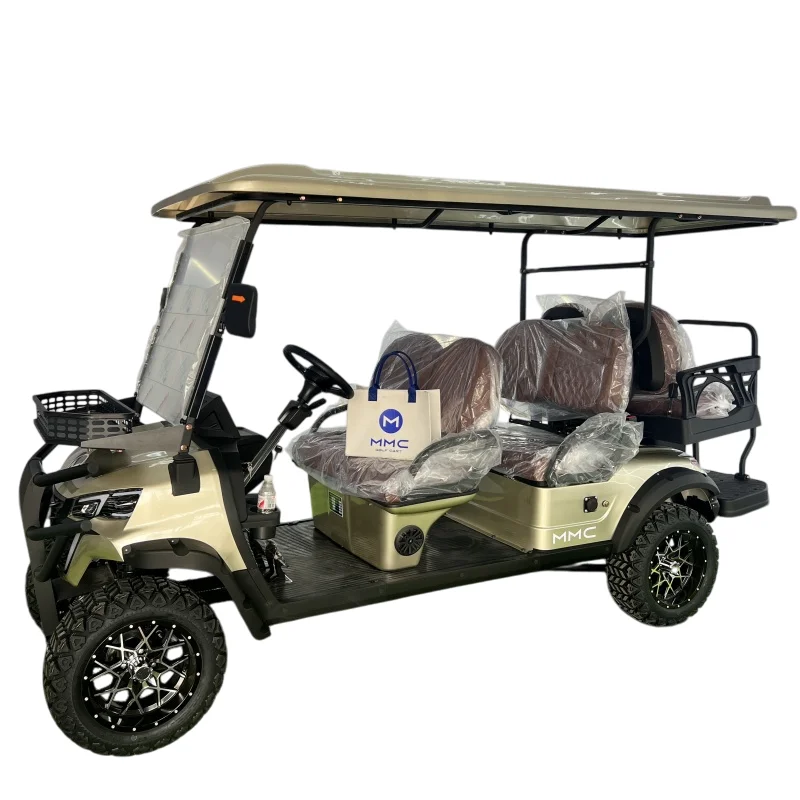 Brand New Factory Custom Golf Club Cart Configuration 48V/60V 7500W 14 Inch Hunting Tire Solar Luxury 6 Seat Golf Cart