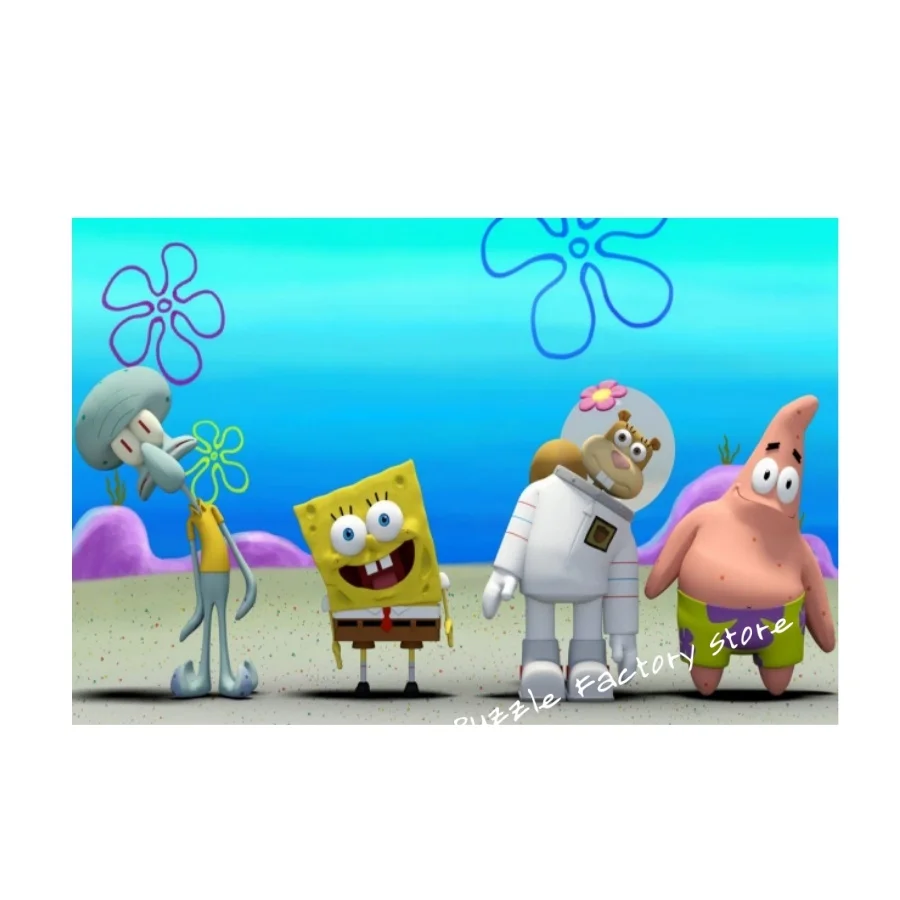 Gra układanka SpongeBob Kanciastoporty Tangram dla dzieci Patrick Star Sandy Kreskówka Puzzle drewniane w różnych rozmiarach