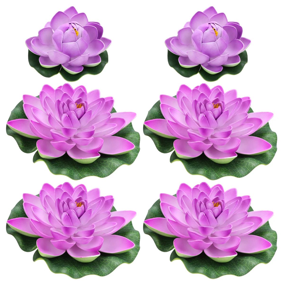 

6 PCS Decorate Simulated Water Lily Home Large Foam Lotus Flowers for Pool Pond Accessories