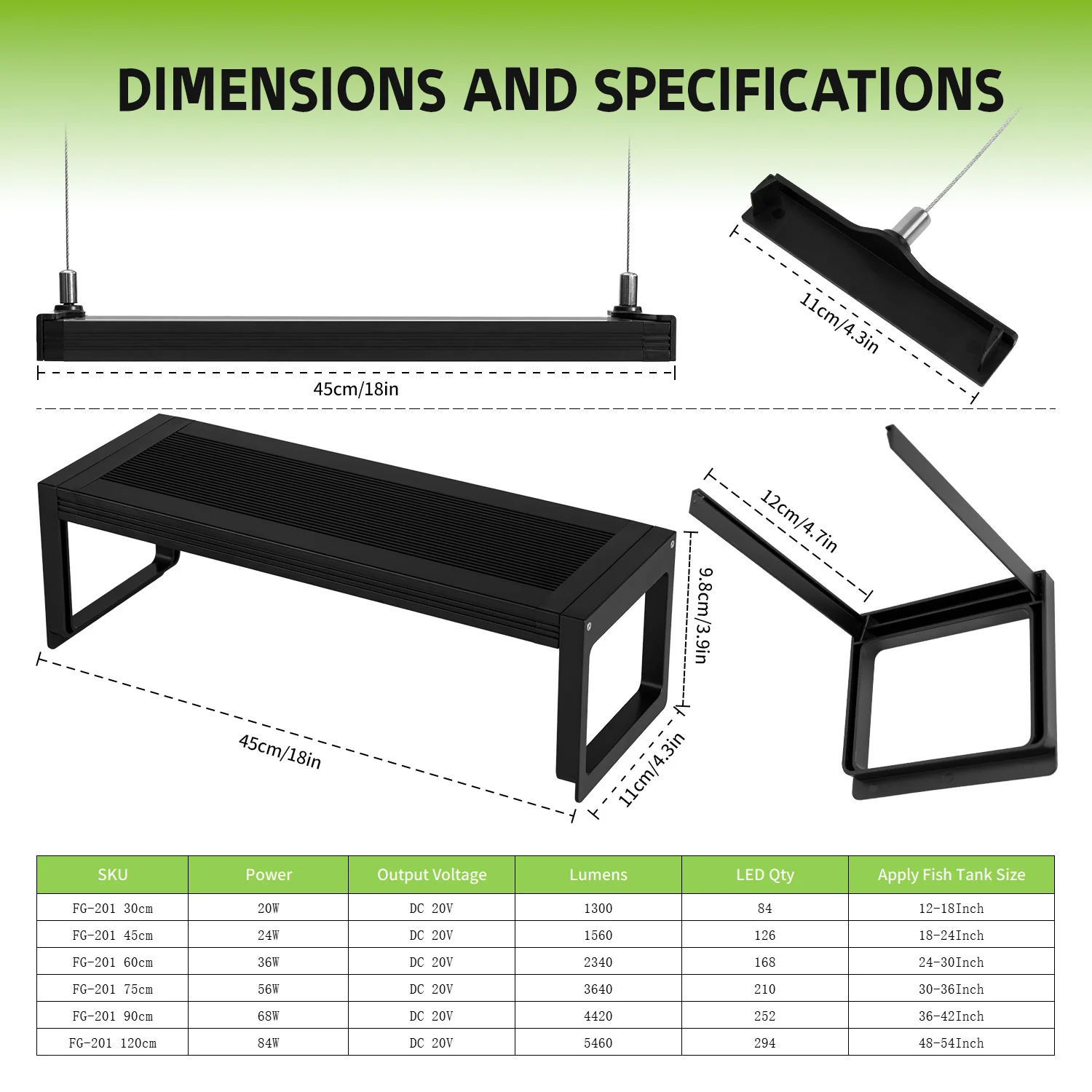 100V-240V Aquarium 24/7 Full S - Planted Aquarium Hanging Light recension och pris