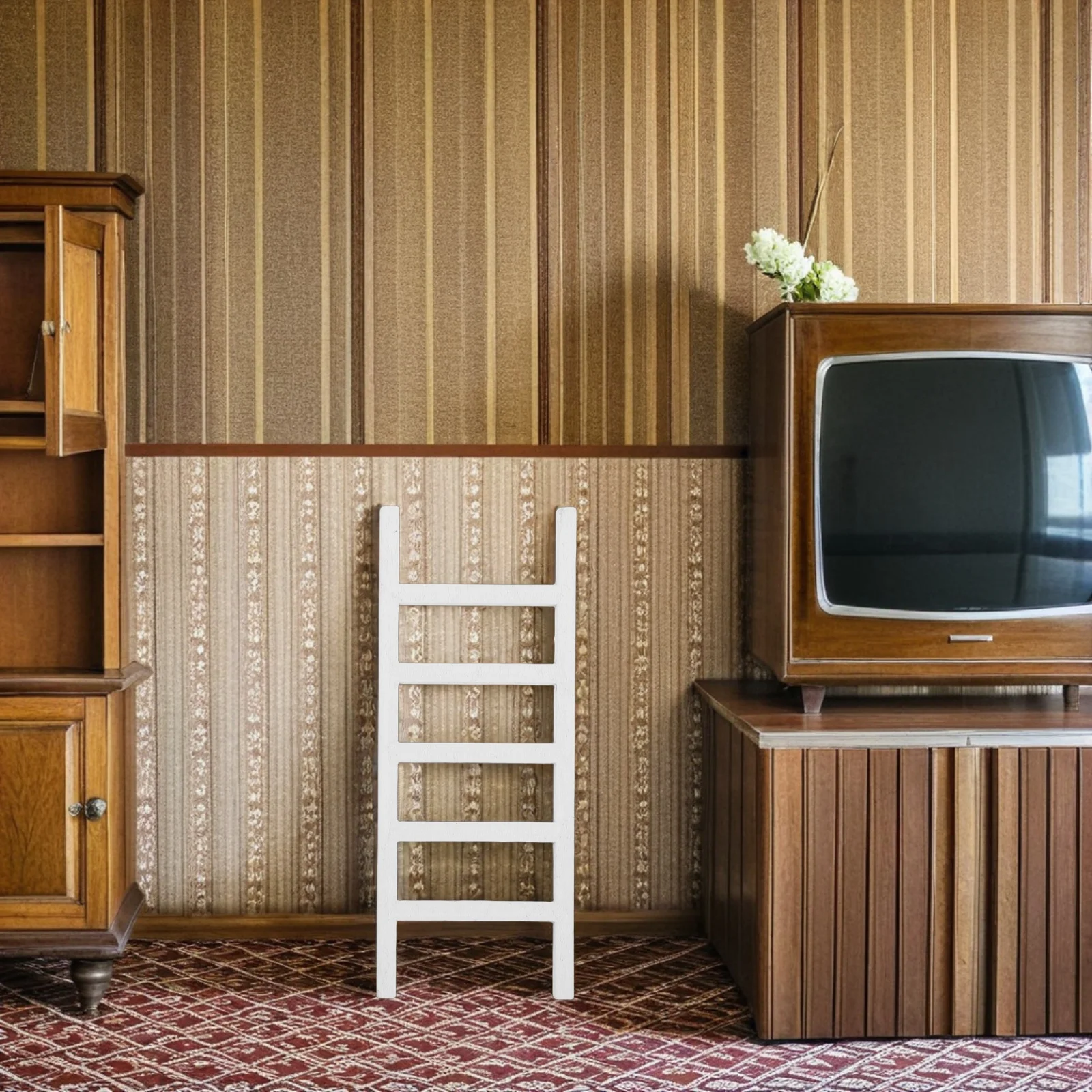 

2Pcs Mini Wooden Ladder 1:12 Scale Dollhouse Accessories Natural Wood Small Ladder for Miniature Furniture Craft Decoration