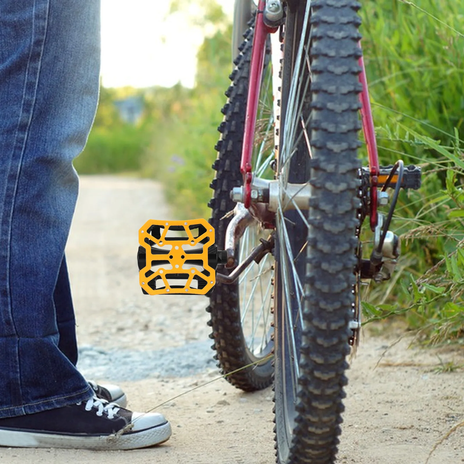 

1Pair Self Lock Bike Pedal Cleat Replacement for Mountain Road Bikes Cycling Flat Pedal Lock Adapter Quick Release Lightweight