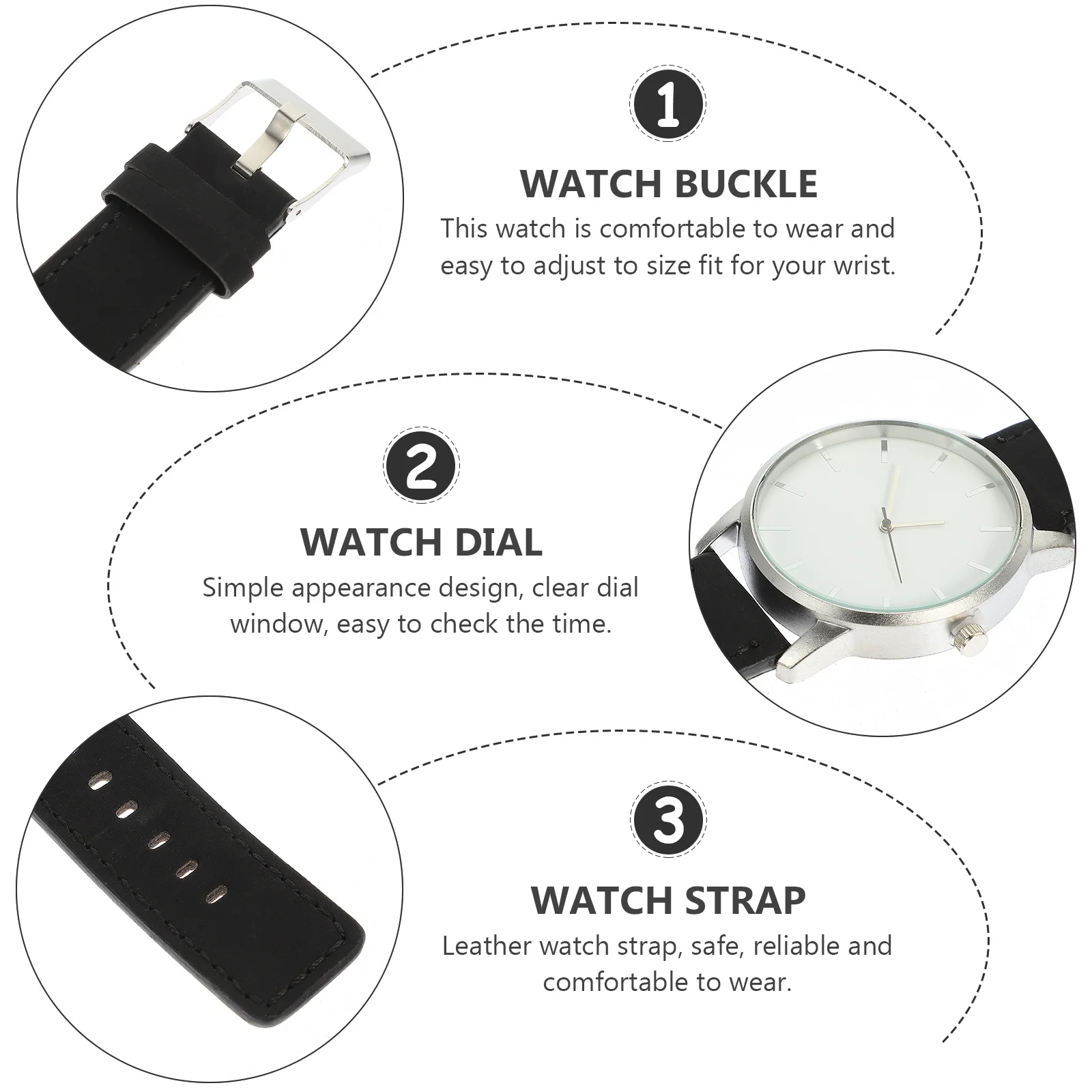 

Simple Quartz Watch Strap Durable Comfortable Stylish Unisex Wristwatch for Daily Party Meeting Use Men Watch