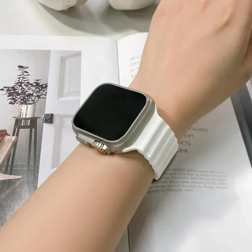 Ocean Strap For Apple Watch Ultra 4 3 2 Band 49mm S12 46MM S11 42mm 45mm 41mm Silicone Bracelet Wristband iWatch 44mm 38 40mm