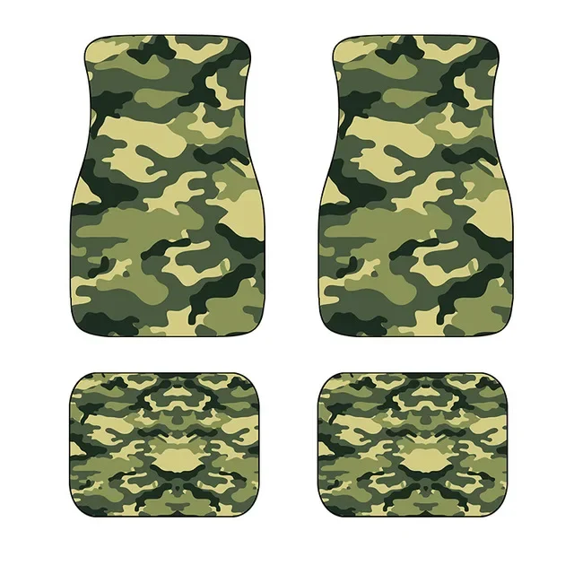 Car Carpet For Women Fashionable Camouflage Vector Illustration Millatry Print Fancy Car Floor Mats Non-Slip For Car SUV Van