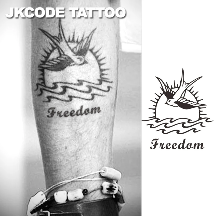 Herbal Tattoo Stickers Pirates Totem Sailor Captain Arm Tattoo Pirate Ship Sea Bird Freedom Swallow Sea Herbal Tattoo Waterproof and Long-Lasting for 15 Days