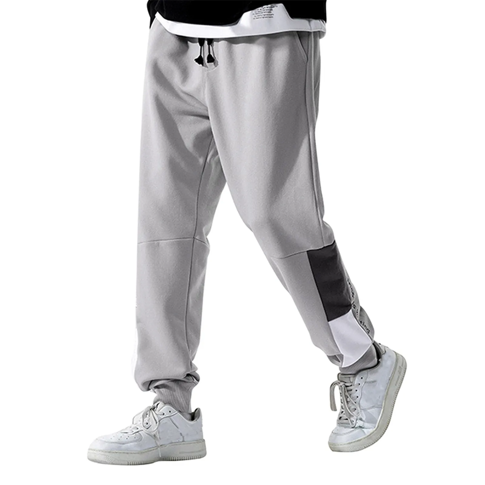 

Sports Pants For Men 2024 All Season Fashion Solid Color Trousers Male Clothing Ice Silk Drawstring Breathable Streetwear Pants