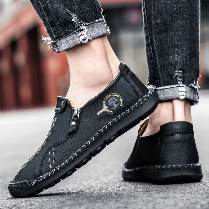 Formal Men Business Shoes Fashion Casual Shoes Men Luxury Brand Leather Loafers Breathable Slip on Male Boat Shoes Moccasins