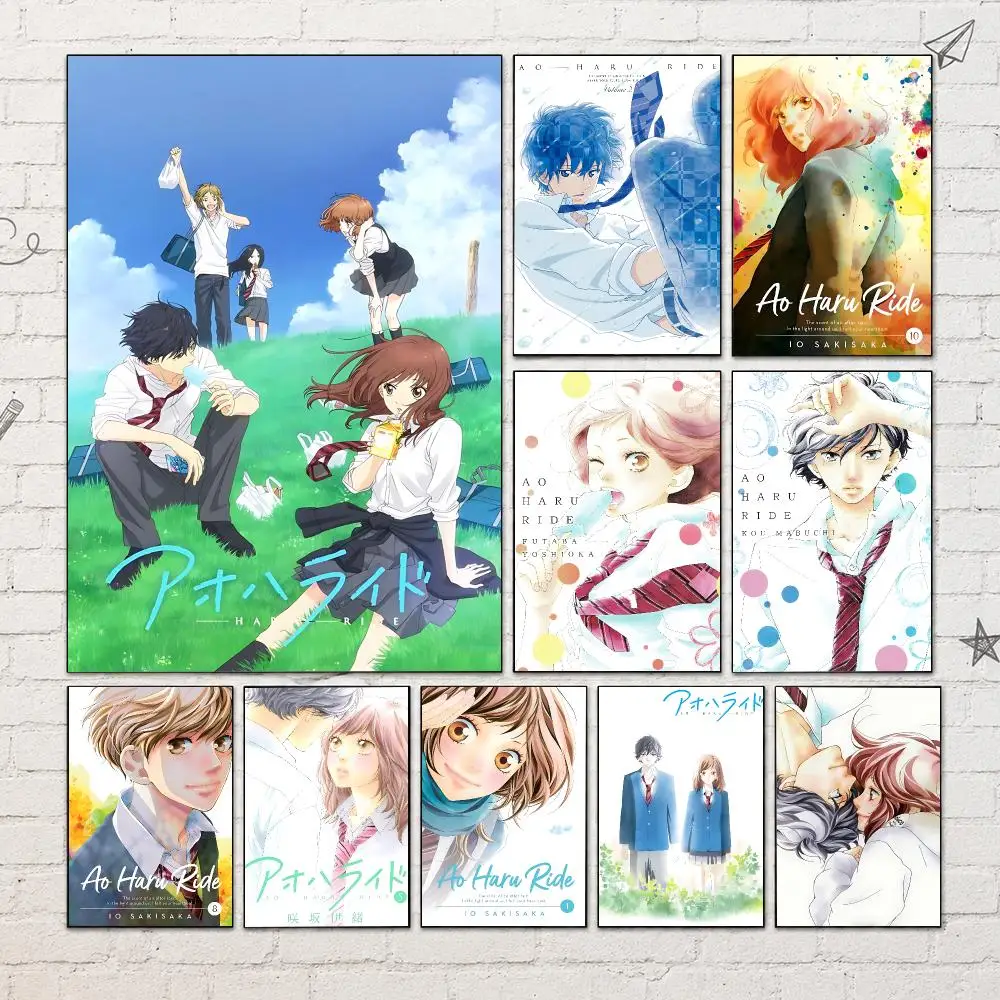 Anime A-Ao Haru Ride Poster PP Self-Adhesive Waterproof Wall Decor for Bedroom,Living Room,Dorm,Bar Aesthetic Decor Gift