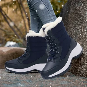 Non -slip platform snow boots for women, hot -skinned ankle boots, waterproof wedges, tall thigh boots, winter shoes 10 Main Sales Bota High Platform - №2