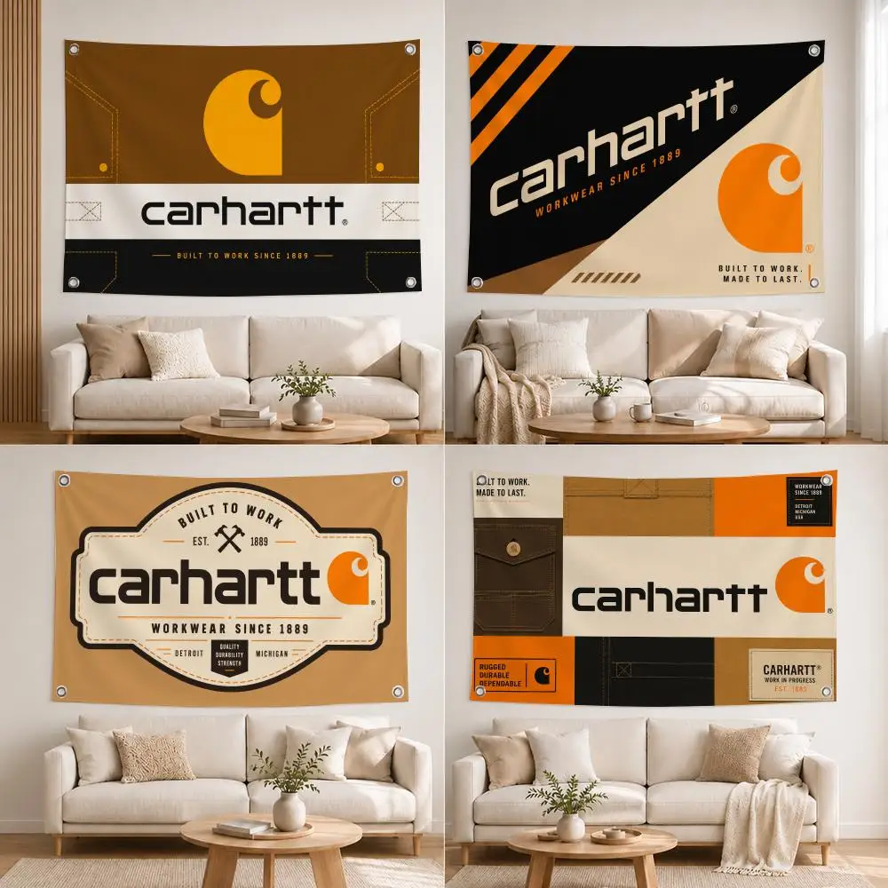 Bandera Decorativa de la Marca Carhartt para Hogar, Jardín, Patio, Interior y Exterior, Decoración para Pared, Fondo Artístico