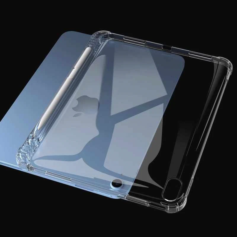 2026 Clear Case for IPad A19 12th A16 11/10th with Pencil Holder Case Air 8 11