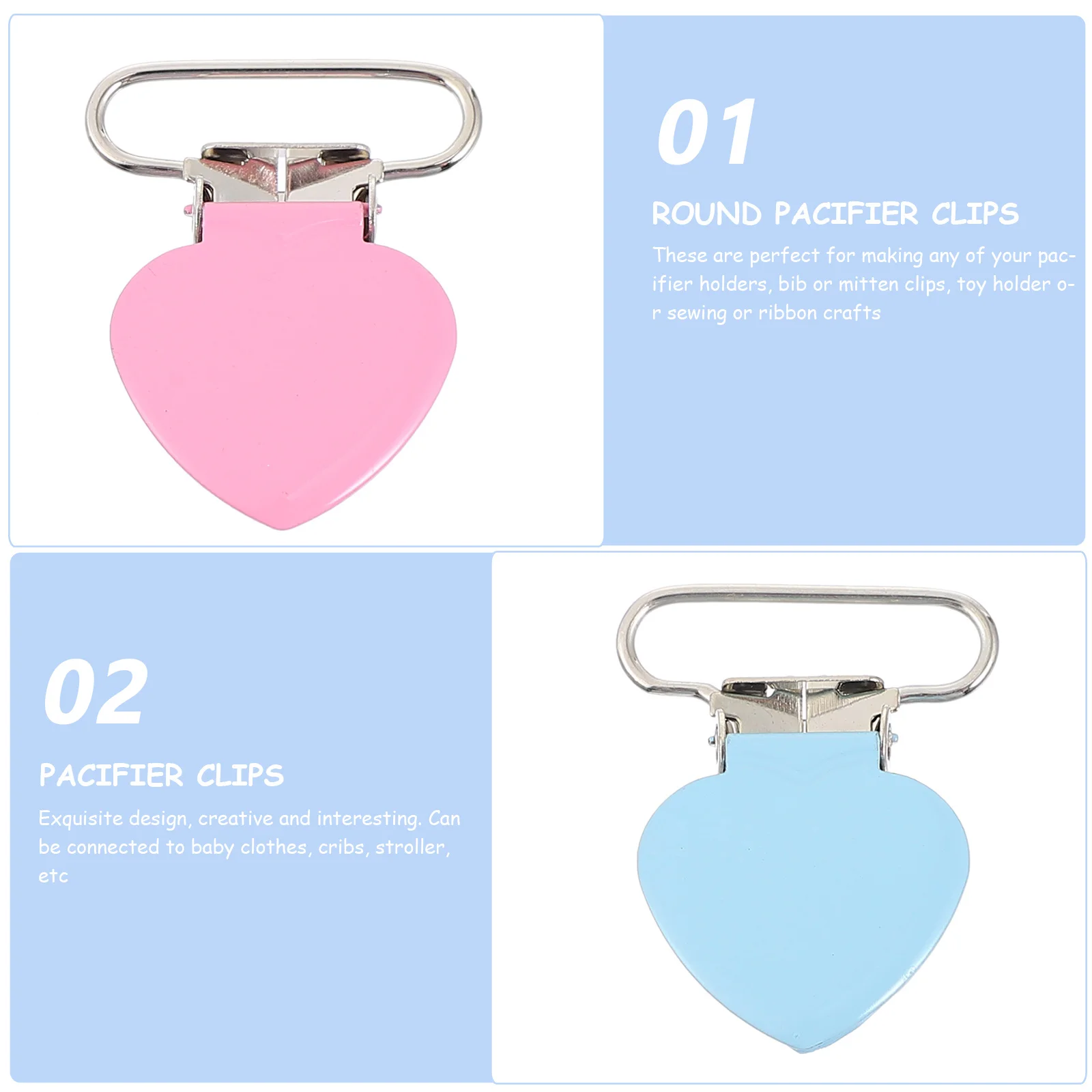 

10Pcs Moderate Volume Duckbill Buckle Pacifier Clips Easy to Apply for Baby Pacifiers Suspender Clips Teether Holders