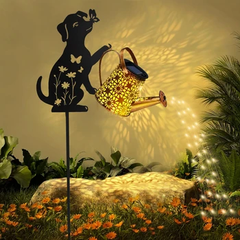 Solar Metal Cat & Dog Silhouette Lantern Hanging Garden Light 1