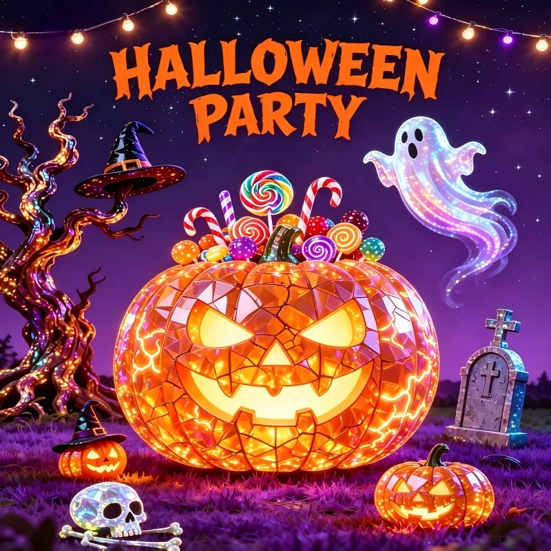 Halloween Bat Stake Light Iridescent PET LED Pathway Decoration, Waterproof Outdoor Halloween Yard Light, Rainbow Prism Bat Lamp