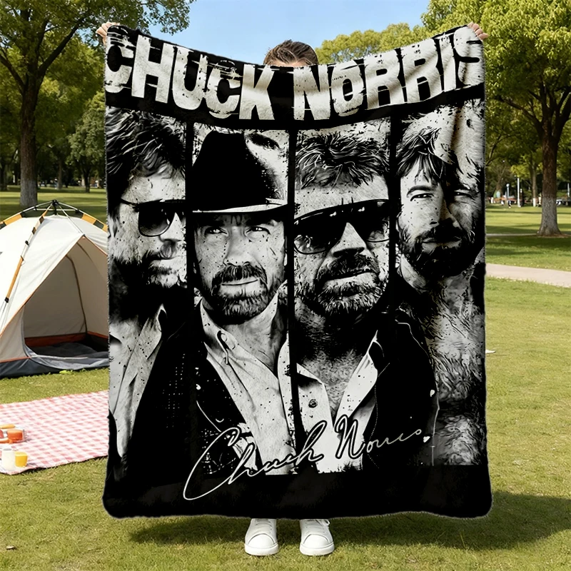 Vintage Memorial Chuck Norris Flannel Blanket, Actor Bootleg Tribute, 1940-2026 Legend