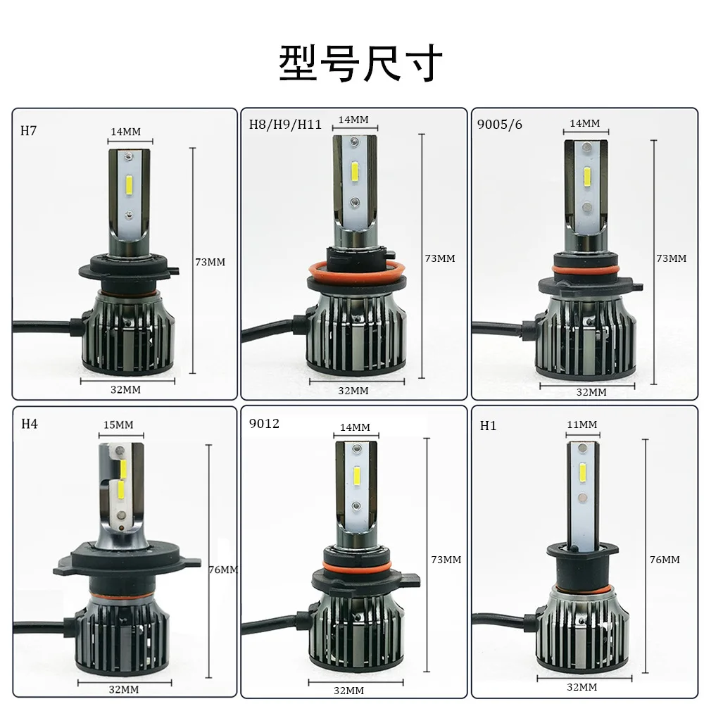 2x LED المصباح H7 H4 H11 9006 HB3 H1 الليمون عالية منخفضة CSP المصباح الكهربي لتويوتا RAV 4 RAV4 2005 2007 2008 2010 2011 2012 2013 F5