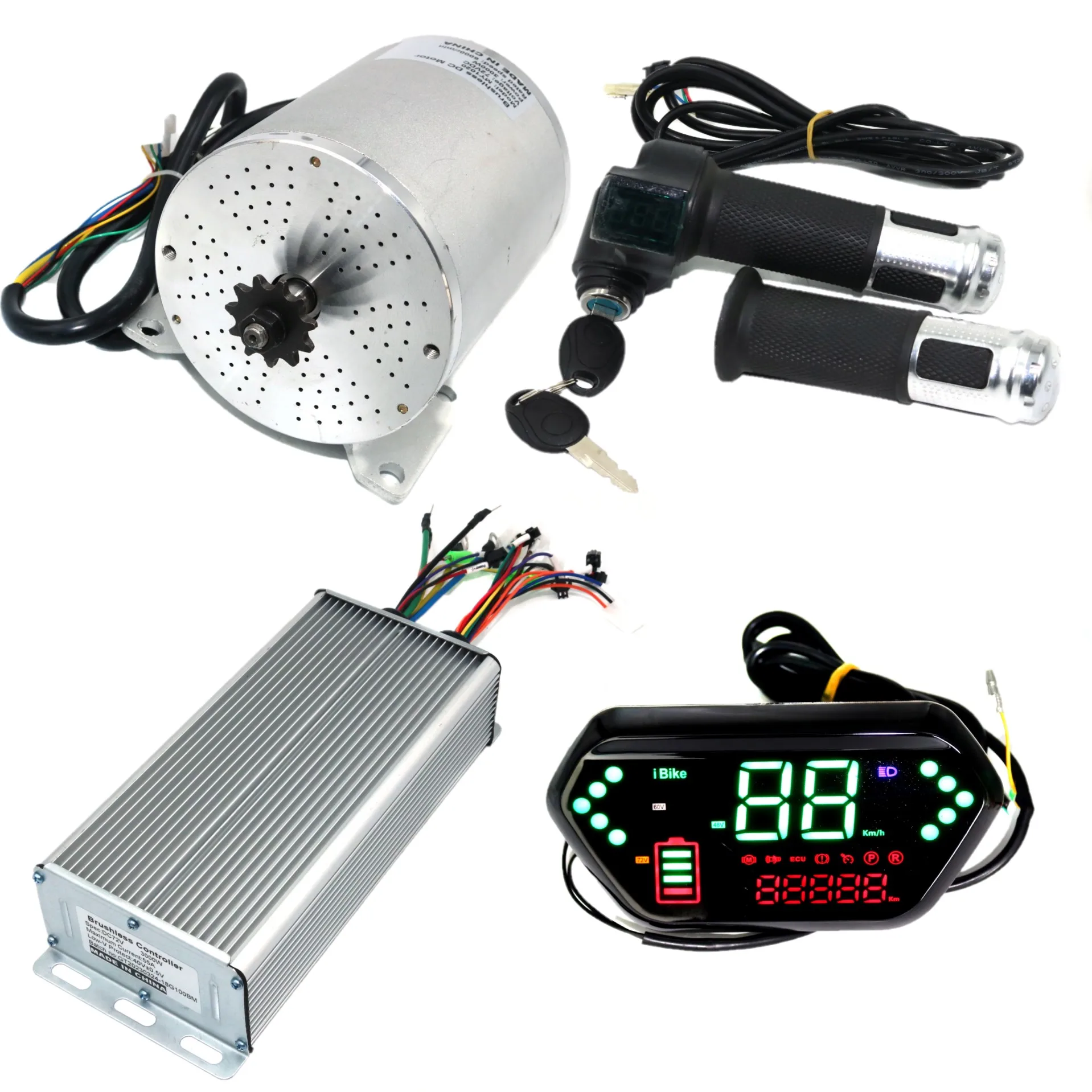 EVFITTING motore BOMA + Controller 18mosfet 72V 3000W 55A + andle + un semplice Display