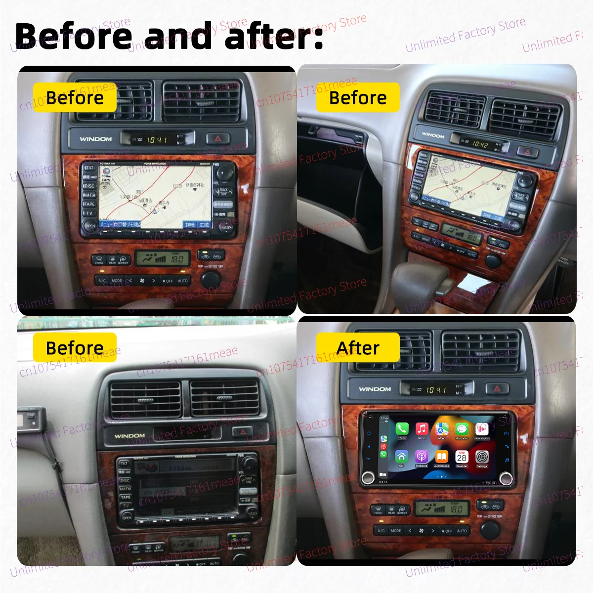 أندرويد سيارة الوسائط المتعددة 2 الدين راديو GPS BT لتويوتا ويندوم 1996-2000 7 "شاشة لاسلكية Carplay Autoradio WIFI رئيس وحدة ستيريو #2