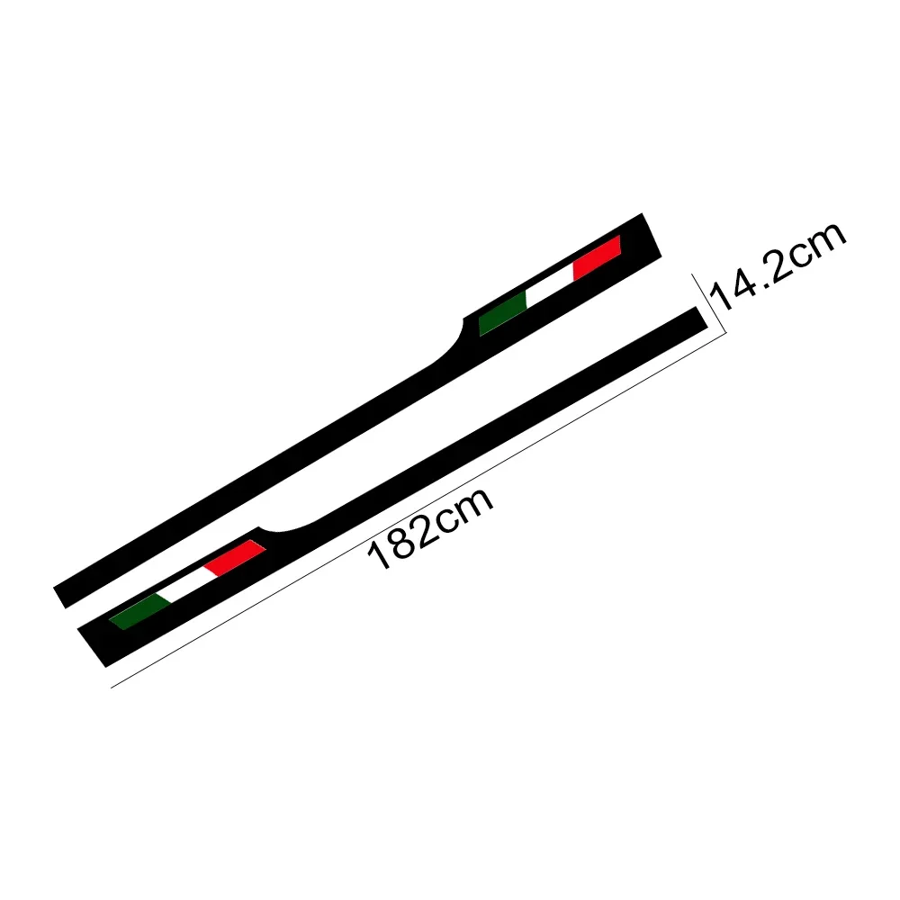 سيارة الجانب تنورة شارات الفينيل الباب العلم الإيطالي الرسومات سباق المشارب ملصق مقاوم للماء اكسسوارات الديكور ل ألفا روميو ميتو
