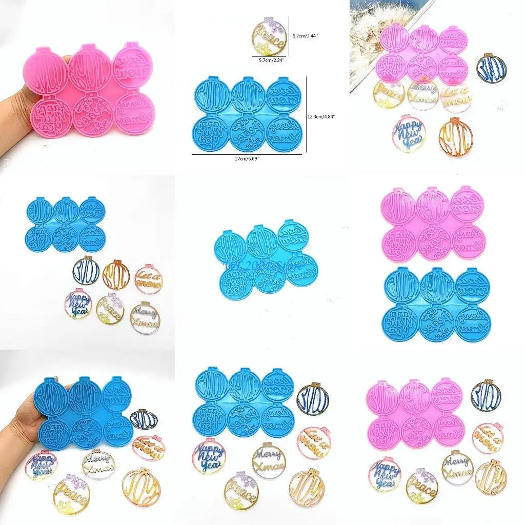 

G5GC Рождественский орнамент брелок с силиконовыми формами круглой формы с отверстиями для смолы