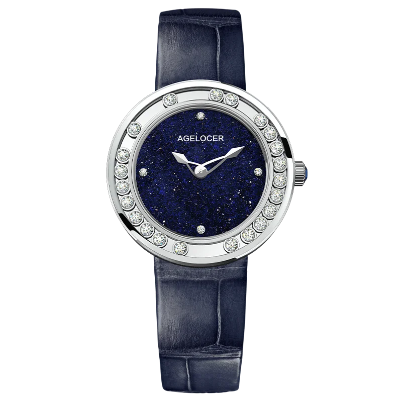 AGELOCER Orologio Baikal originale con diamanti Orologio al quarzo da donna in oro di lusso con diamanti Orologio con diamanti Regalo di compleanno per le donne