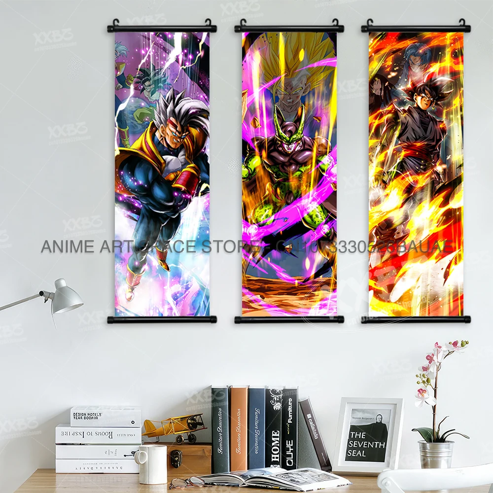 Japanische Anime Dragon Ball Super Home dekorative hängende Malerei Son Goku Scroll Bild Yamcha Bardock Poster Goten Room Decor – Detail 4