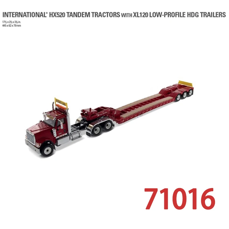 DM Alloy 1:50 International HX520 Tandem Tractors With XL120 Low-Profile HDG Trailers Collection Display Ornament Toy Gift