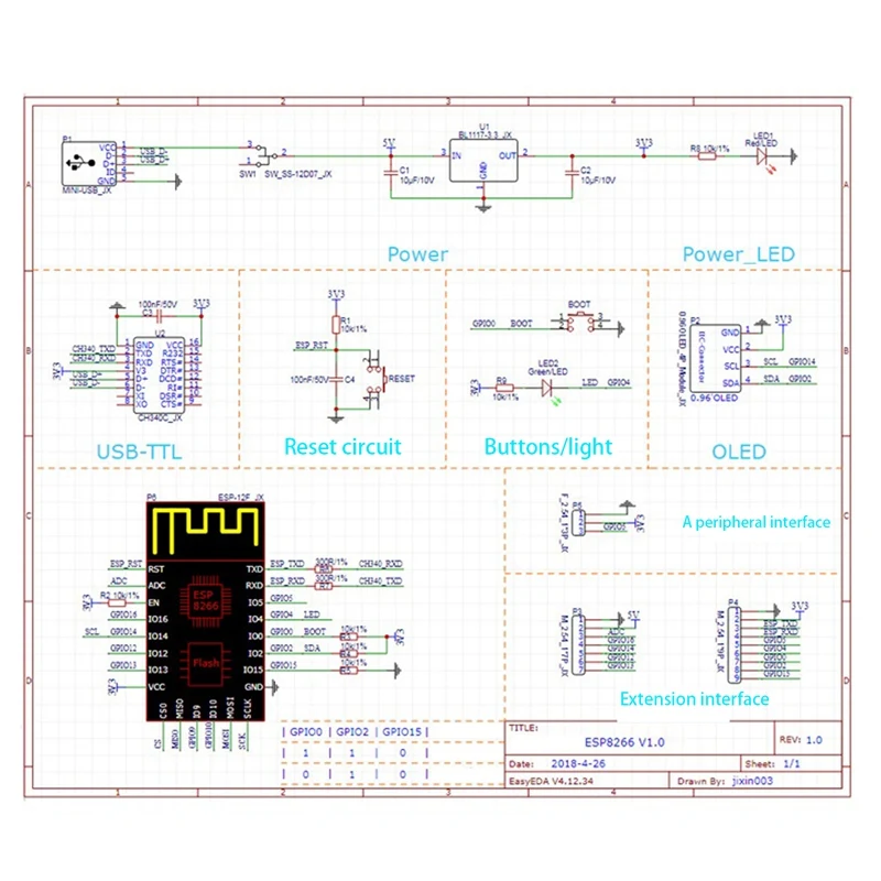 Internet Of Things Development Board +0.96 Inch Screen+DHT11 Sensor+USB Cable SDK WIFI Network Serial Port Module