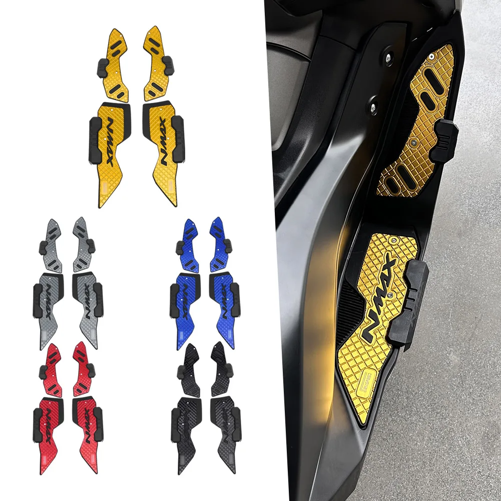 

Motorcycle CNC Aluminum Footreste Pedals Foot Pegs Matting For Yamaha NMAX 125 150 155 Standard V3 155Turbo/Techmax V3 2025-2026