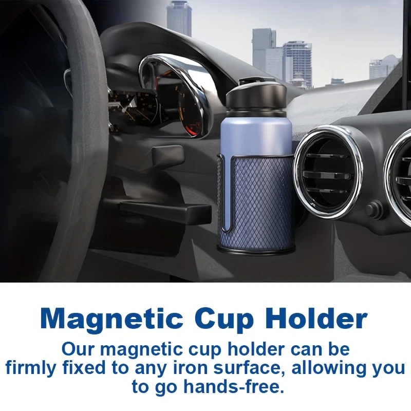 

Magnetic Car Cup Holder – Heavy-Duty Anti-Slip Design, 8.38cm Inner Diameter, 1Pack for Stable Vehicle Drink Storage & Transport