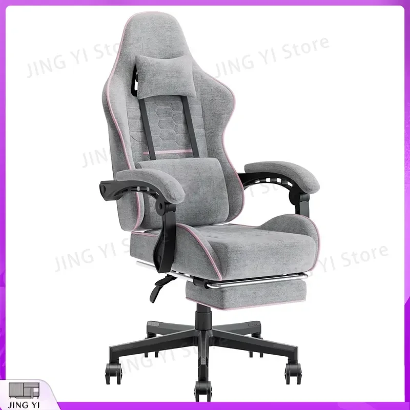 Ergonomic Racing Gaming Chair with Massage Function Footrest and 360° Rotation Adjustable Lumbar Support for Gamers Office
