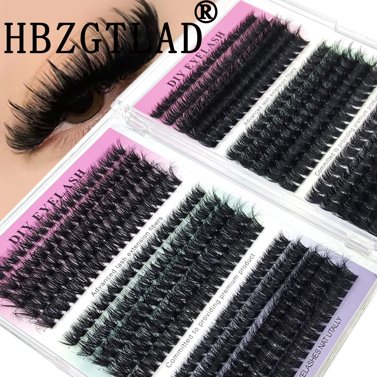 HBZGTLAD 30Row 50D-160D 5D Fluffy Thick Lashes Clusters 8-14mmMix Wispy Individual Lashes Extensions Clusters DIY Makeup False E