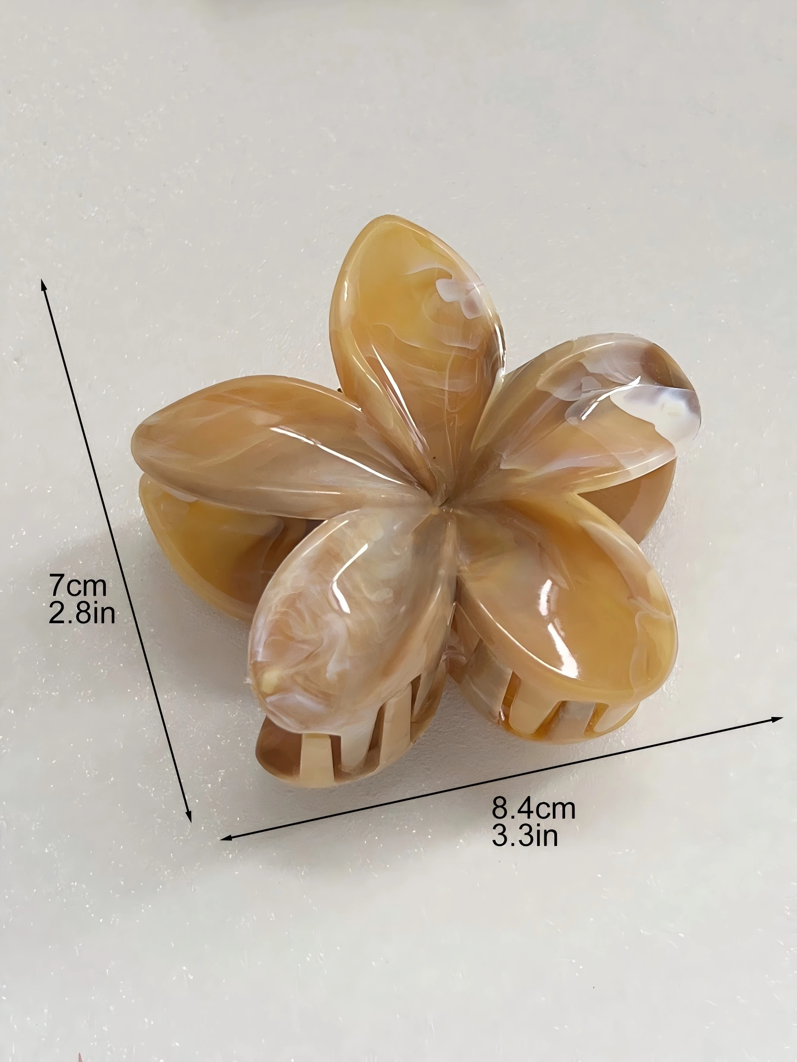 2 Stück Hawaiianische Marmor-Blumen Haarklammern für Frauen und Mädchen Urlaubsgeschenke für Feines Haar Niedliche Strand-Haaraccessoires – Detail 4
