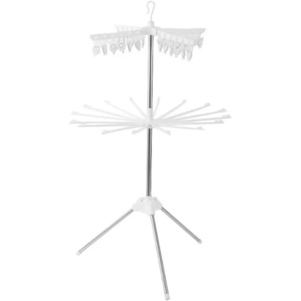 

Space-Saving Stainless Steel Clothes Drying Rack for Indoor & Outdoor Use, Ideal for Towels, Socks, and Baby Clothes (White)